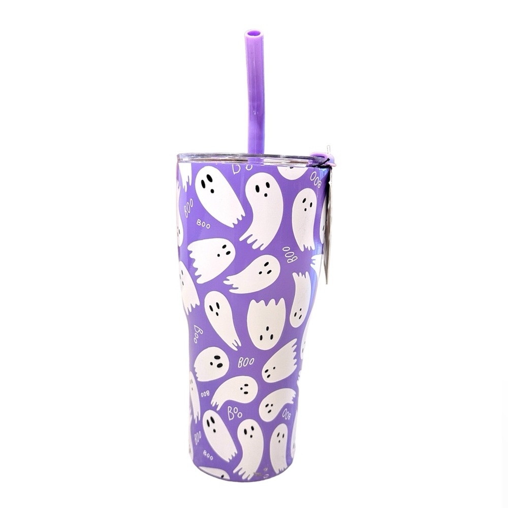👻 Halloween 30oz Stainless Steel Purple Ghost Tumbler